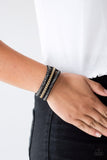Rollin In Rhinestones-Black Wrap Bracelets-Paparazzi Accessories