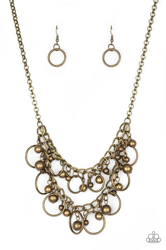 Warning Bells-Brass Necklace-Paparazzi Accessories