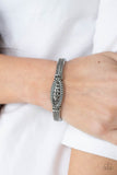Locked in Luster- Silver Hinge Bracelet-Paparazzi Accessories