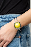 Take It From The POP!-Yellow Hinge Bracelet-Paparazzi Accessories