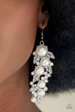 The Party Has Arrived-White Earring-Paparazzi Accessories