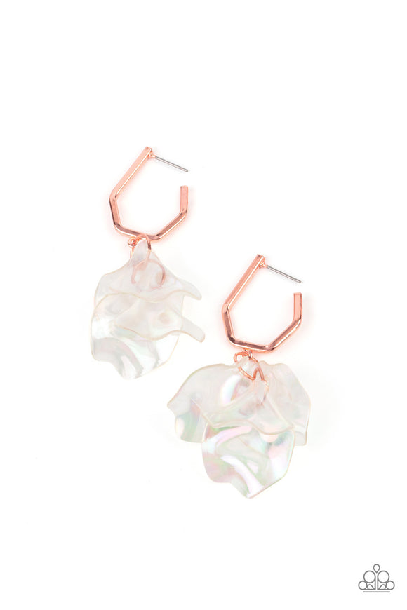 Jaw-Droppingly Jelly-Copper Hoop Earring-Acrylic-Paparazzi Accessories