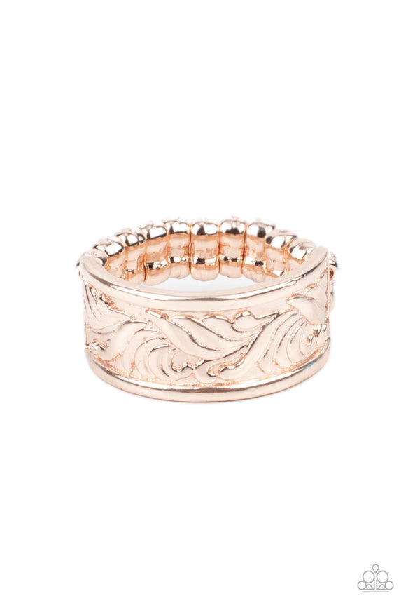 Billowy Bands-Rose Gold Ring-Paparazzi Accessories