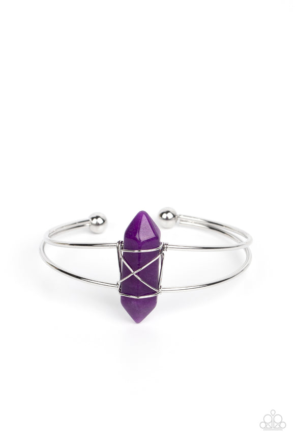 Terra Transcendence-Purple Cuff Bracelet-Paparazzi Accessories