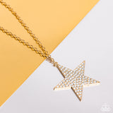 Rock Star Sparkle-Gold Necklace-Paparazzi Accessories