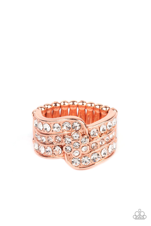 No Flowers Barred-Copper Ring-Paparazzi Accessories