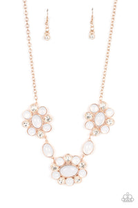 Your Chariot Awaits-Rose Gold Necklace-White-Paparazzi Accessories