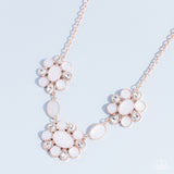 Your Chariot Awaits-Rose Gold Necklace-White-Paparazzi Accessories