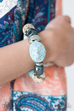 Glaze of Glory-Blue Stretch Bracelet-Paparazzi Accessories.