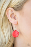 Pacific Paradise-Red Necklace-Wood-Paparazzi Accessories.