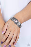 Glowing Enchantment - Pink Cuff Bracelet-Paparazzi Accessories