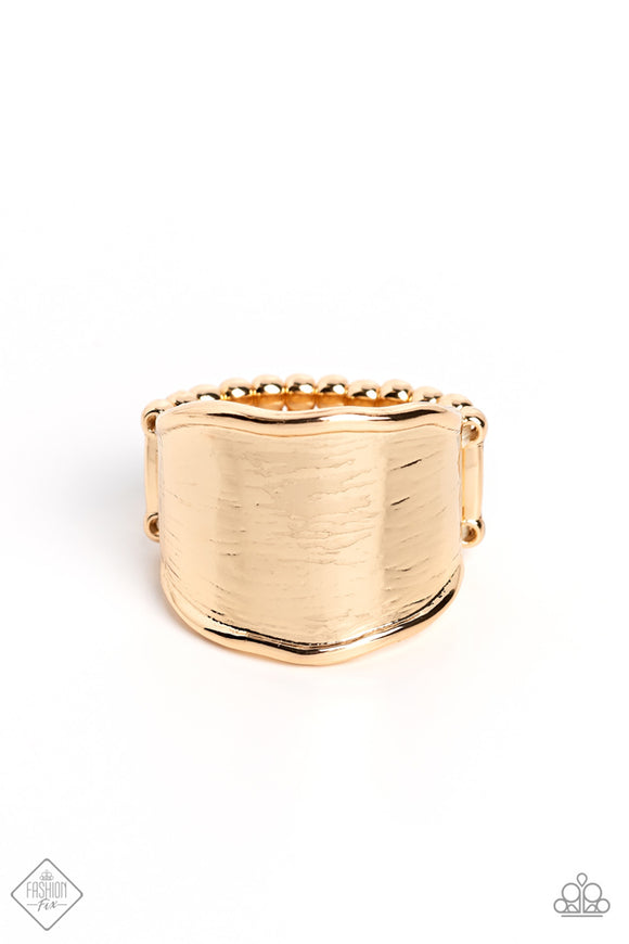 Too Little Too SLATE - Gold Ring-Paparazzi Accessories