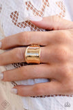Too Little Too SLATE - Gold Ring-Paparazzi Accessories