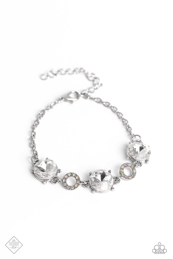 Once Upon A Treasure - White Clasp Bracelet-Paparazzi Accessories