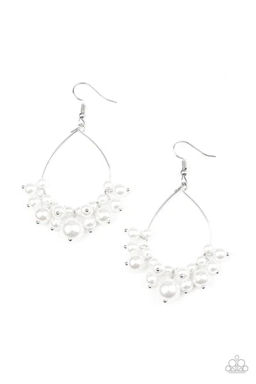 5th Avenue Appeal-White Earring-Paparazzi Accessories