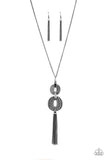 Timelessly Tasseled-Black Necklace-Paparazzi Accessories