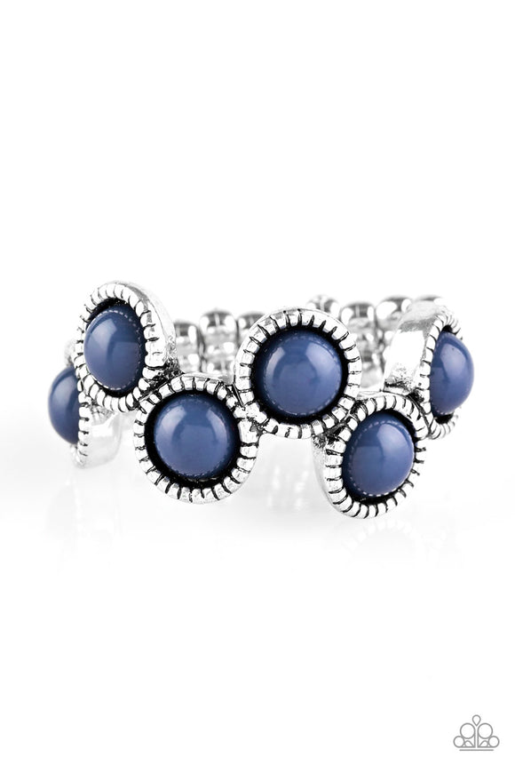 Foxy Fabulous-Blue Ring-Paparazzi Accessories