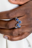 Foxy Fabulous-Blue Ring-Paparazzi Accessories