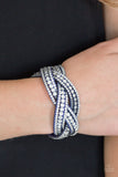 Bring On The Bling-Blue Wrap Bracelets-Paparazzi Accessories