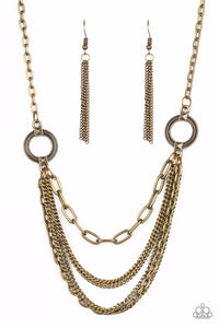 CHAINS of Command-Brass Necklace-Paparazzi Accessories