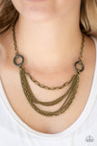 CHAINS of Command-Brass Necklace-Paparazzi Accessories