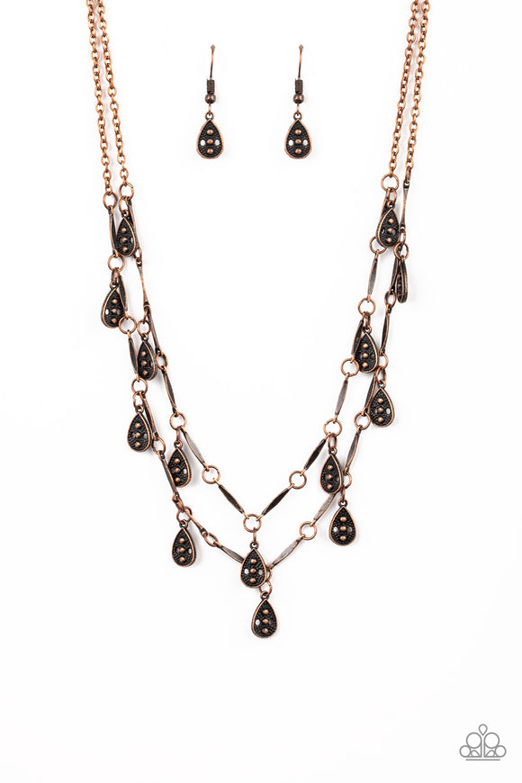 Galapagos Gypsy-Copper Necklace-Paparazzi Accessories