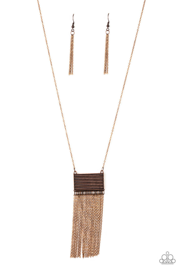 Totally Tassel-Copper Necklace-Paparazzi Accessories