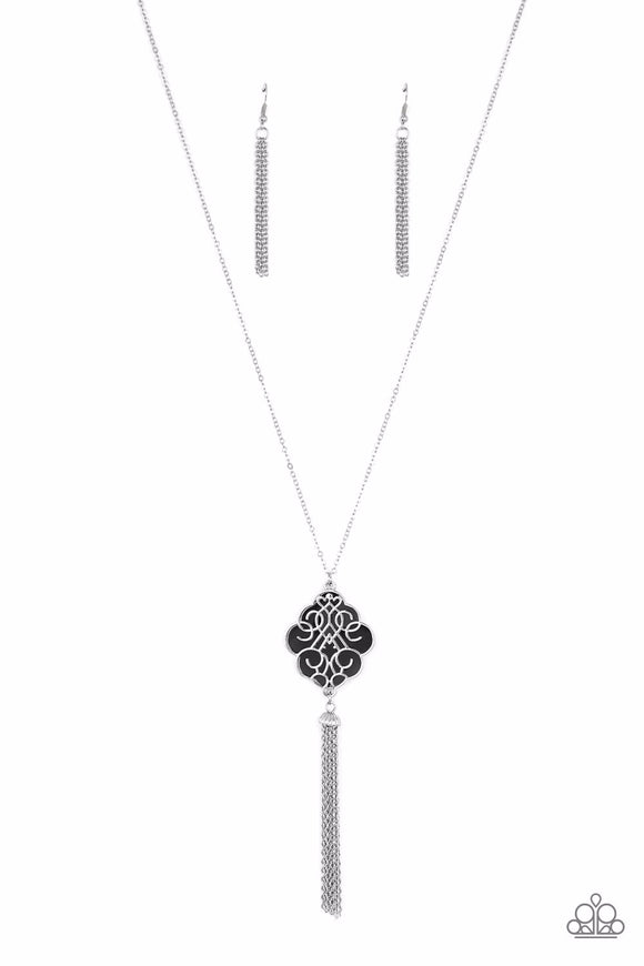 Malibu Mandala-Black Necklace-Paparazzi Accessories