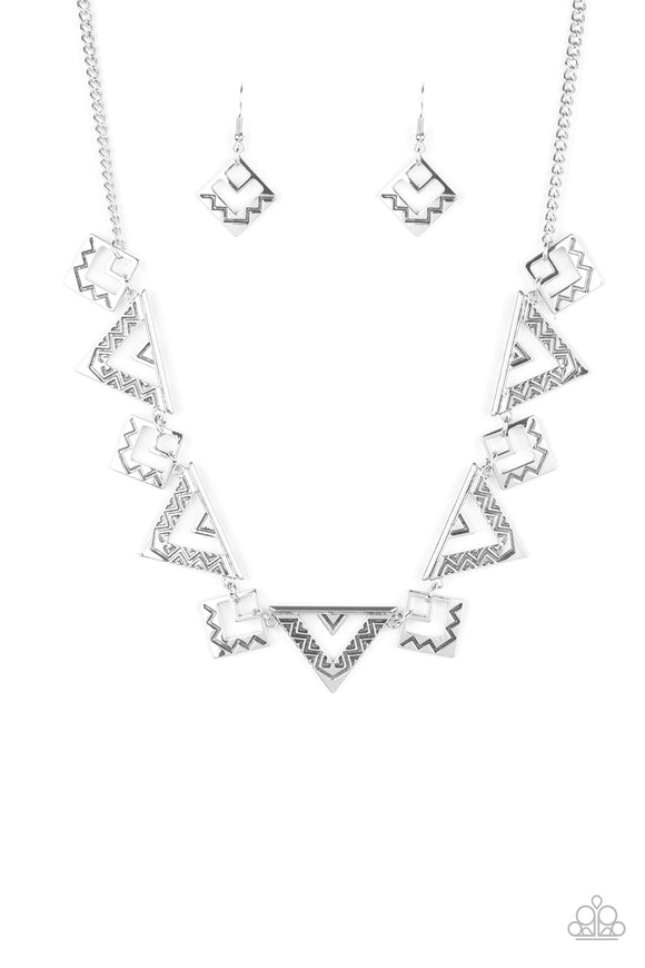 Giza Goals-Silver Necklace-Paparazzi Accessories