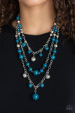 The Partygoer-Blue Necklace-Paparazzi Accessories