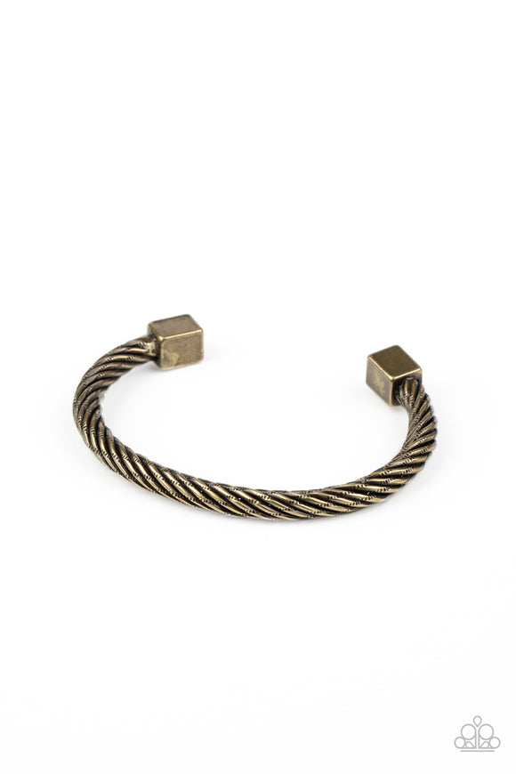 Block It Out-Brass Urban Bracelet-Paparazzi Accessories