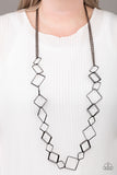 Backed Into A Corner-Black Necklace-Paparazzi Accessories