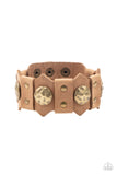 Electrified Edge-Brown Urban Bracelet-Leather-Brass-Paparazzi Accessories