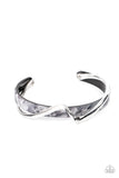 Craveable Curves-Silver Cuff Bracelet-Acrylic-Paparazzi Accessories