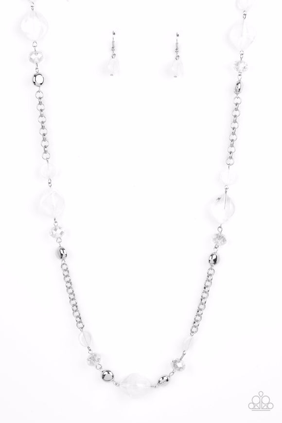Light-Scattering Luminosity-White Necklace-Paparazzi Accessories