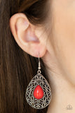 Fanciful Droplets-Red Earring-Paparazzi Accessories