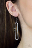Linked and Synced-Black Earring-Paparazzi Accessories
