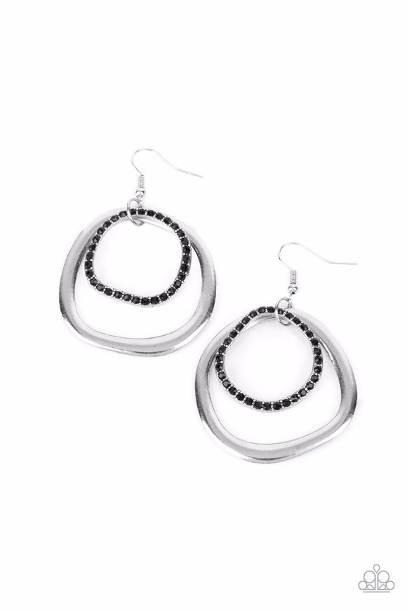 Spinning With Sass-Black Earring-Paparazzi Accessories