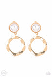 Vintage Veracity-Gold Clip-On Earring-Paparazzi Accessories