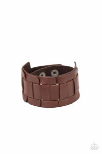 Plainly Plaited-Brown Urban Bracelet-Leather-Paparazzi Accessories