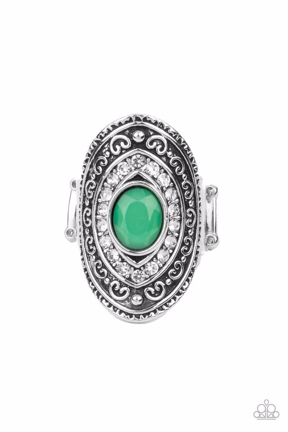 Entrancing Enchantment-Green Ring-Paparazzi Accessories