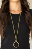 Noticeably Nomad-Green Necklace-Brass-Paparazzi Accessories