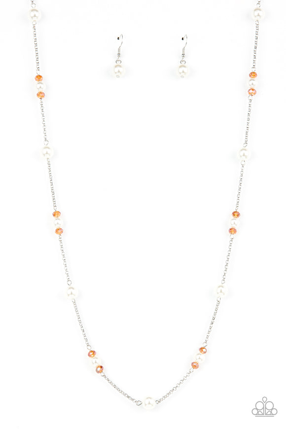 Keep Your Eye on the BALLROOM-Orange Necklace-Paparazzi Accessories