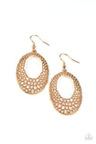 The HOLE Nine Yards-Gold Earring-Paparazzi Accessories