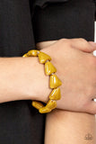 SHARK Out of Water-Yellow Stretch Bracelet-Paparazzi Accessories