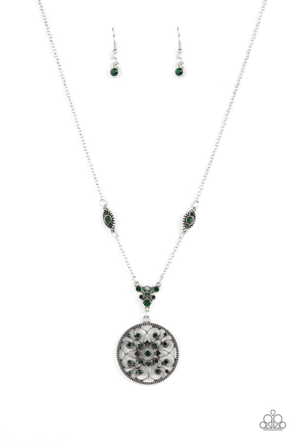 Paparazzi Jewelry Gracefully Gemstone Green Necklace & Earring Set | eBay