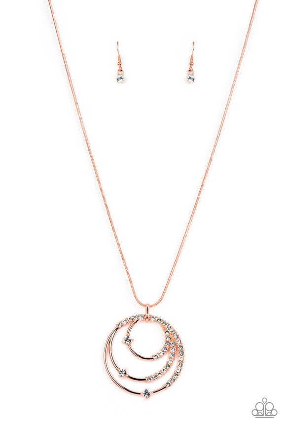Ecliptic Elegance-Copper Necklace-Paparazzi Accessories