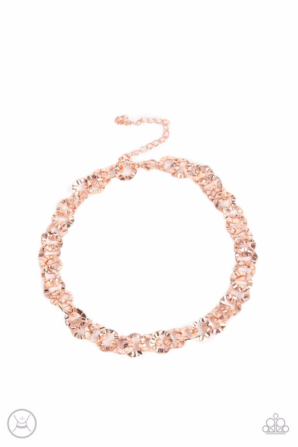 Rebel Grit-Copper Choker Necklace-Paparazzi Accessories