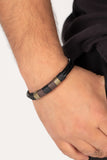 Forest Dweller-Brass Urban Bracelet-Black-Leather-Paparazzi Accessories
