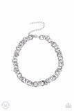Rebel Grit-Silver Choker Necklace-Paparazzi Accessories